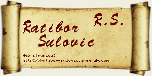 Ratibor Šulović vizit kartica